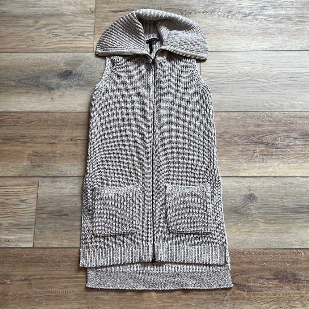 BCBG Maxazria Gold Glitter long Vest
